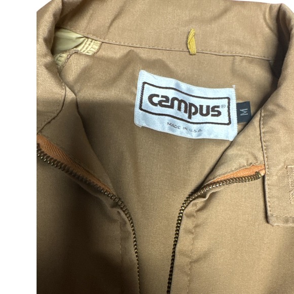 Vintage Campus Zipper Utility/Casual Jacket Mens Size M‎ Tan Winter Mid Weight - Picture 6 of 9